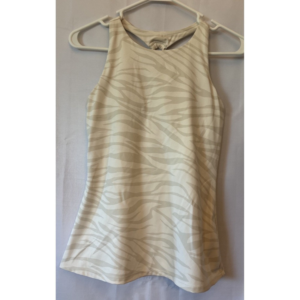 Old Navy Active PowerSoft Halter Top Zebra Print Strappy Back‎ S Workout Running